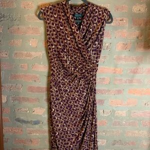 lauren ralph lauren > printed faux wrap dress